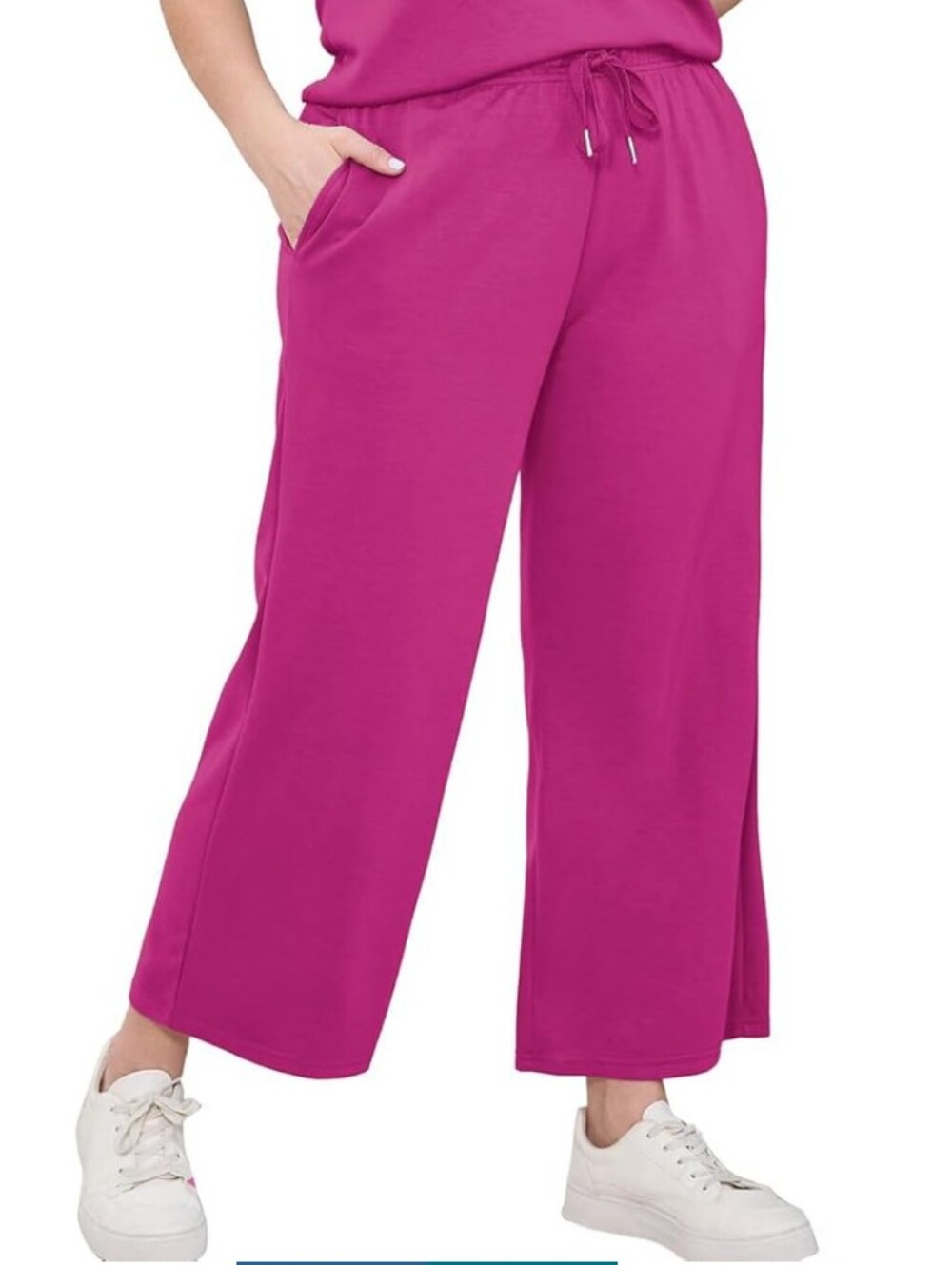 Sampeel Wide-Leg Drawstring Lounge Pants in Hot Pink Size Medium